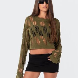 Edikted clover distressed sweater, never worn mint condition